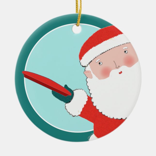 Ornamento De Cerâmica colecionável de golfe de disco personalizado (Frente)