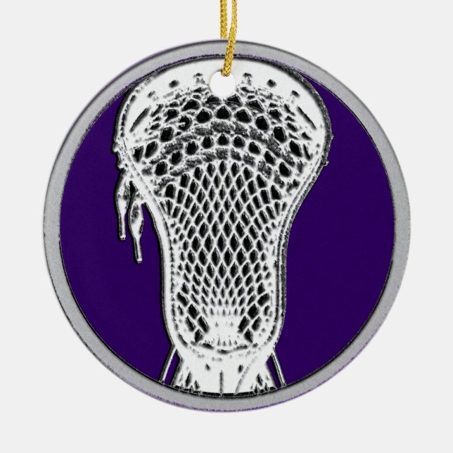 Ornamento De Cerâmica Colecionável de Lacrosse (Frente)