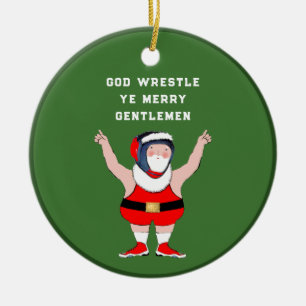 Ornamento De Cerâmica Colecionável de Natal de Luta Livre