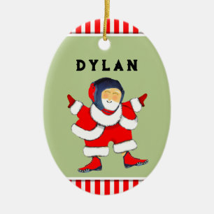 Ornamento De Cerâmica Colecionável de Natal de Luta Livre Personalizado