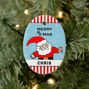 Ornamento De Cerâmica Colecionável de Natal para Farmacêutico