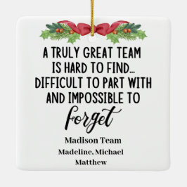 Ornamento De Cerâmica Colega de Trabalho Personalizado Saindo da Equipe 