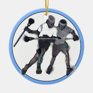 Ornamento De Cerâmica coletável de lacrosse personalizado