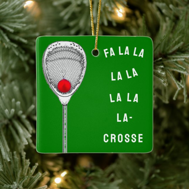 Ornamento De Cerâmica Coletivo Goalie de Lacrosse (Árvore)