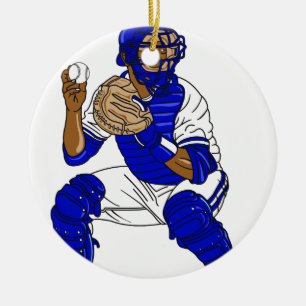 Ornamento De Cerâmica Coletor azul do basebol
