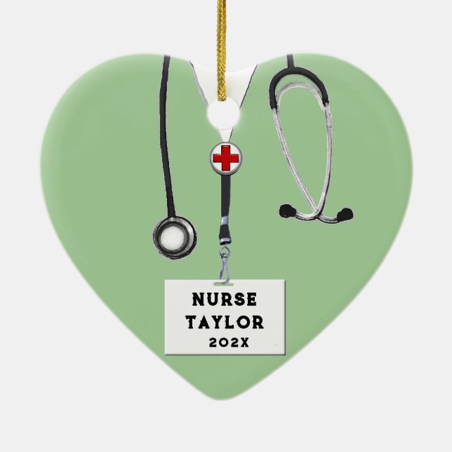 Ornamento De Cerâmica Coletor de Enfermeiros Personalizado (Verso)