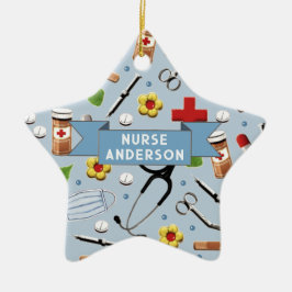 Ornamento De Cerâmica Coletor de Enfermeiros Personalizado
