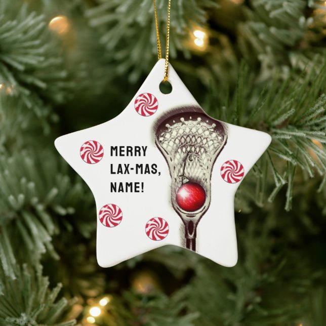 Ornamento De Cerâmica Coletor de Lacrosse (Árvore)