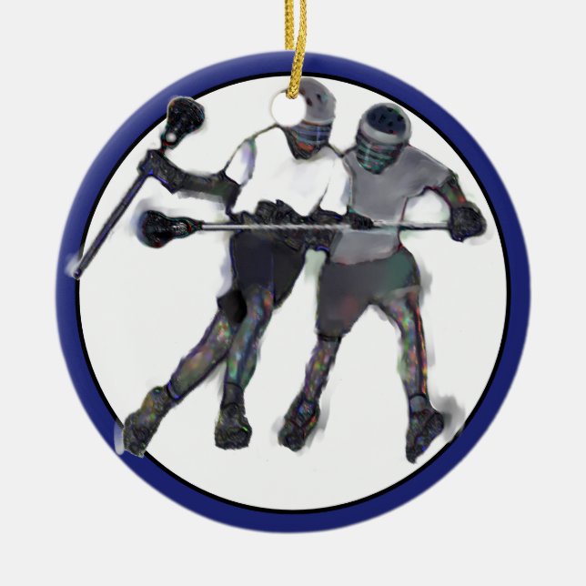 Ornamento De Cerâmica Coletor de Lacrosse Personalizado (Frente)