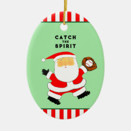 Ornamento De Cerâmica Coletor de Natal de Baseball