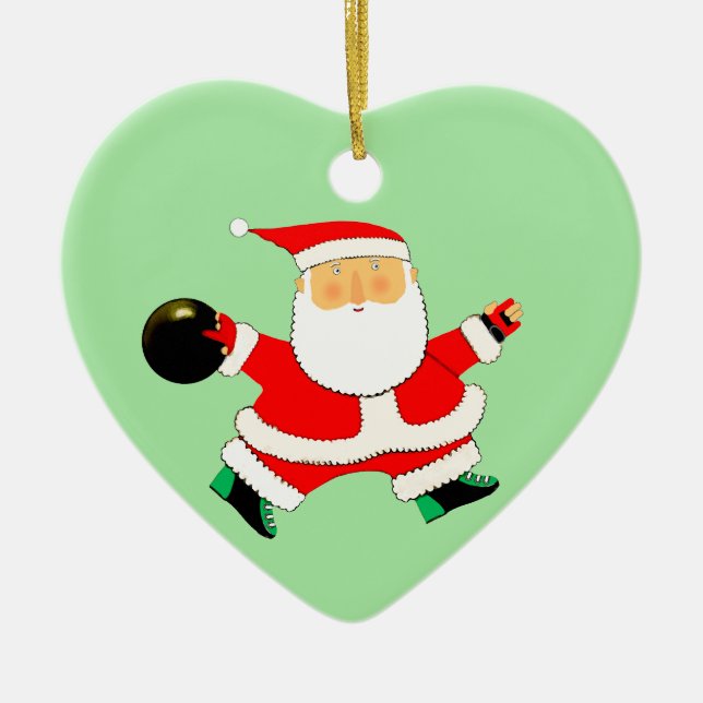 Ornamento De Cerâmica Coletor de Natal de boliches (Frente)