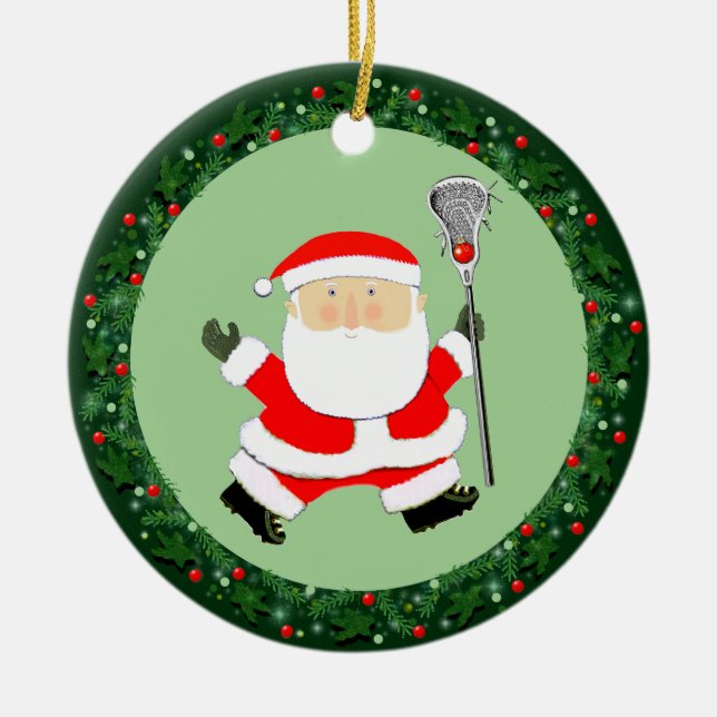 Ornamento De Cerâmica Coletor de Natal de Lacrosse 2025 (Frente)