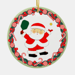 Ornamento De Cerâmica Coletor de Natal de Pickleball