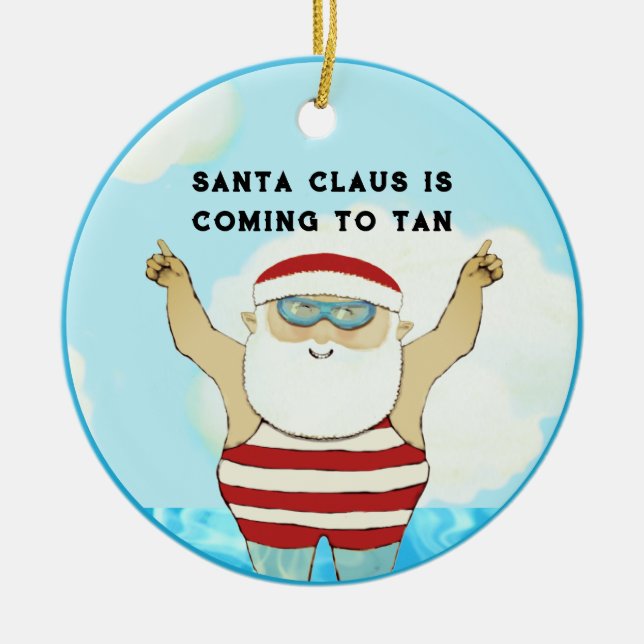 Ornamento De Cerâmica Coletor de Praia do Havaí (Frente)