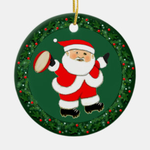 Ornamento De Cerâmica Coletor de Rugby Christmas