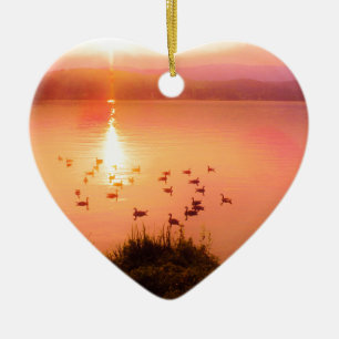 Ornamento De Cerâmica Coletor solar rosa e pêssego
