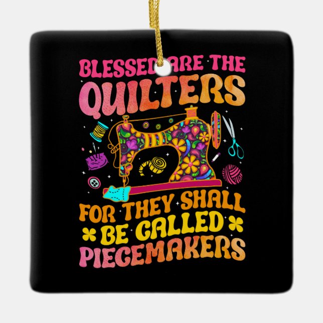 Ornamento De Cerâmica Colheita de costura Dobras de coalhada (Frente)