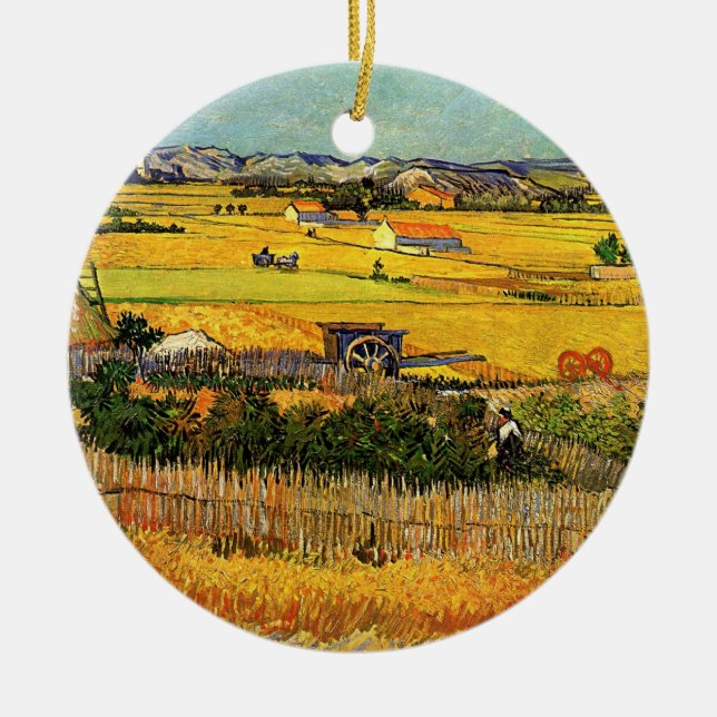 Ornamento De Cerâmica Colheita em La Crau, Montmajour, por Vincent van G (Frente)