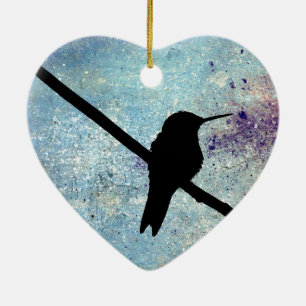 Ornamento De Cerâmica Colibri do Grunge