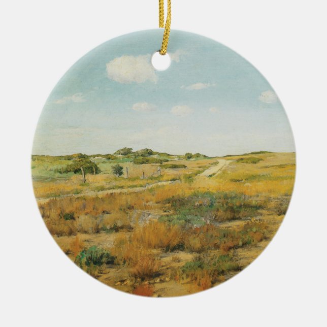 Ornamento De Cerâmica Colinas Shinnecock por William Merritt Chase (Frente)
