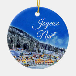 Ornamento De Cerâmica Colle-Di-Fuori, França Joyeux Noël Natal
