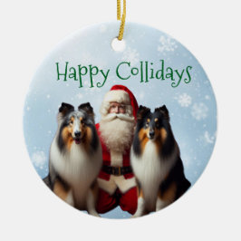 Ornamento De Cerâmica Collie Christmas Ornament