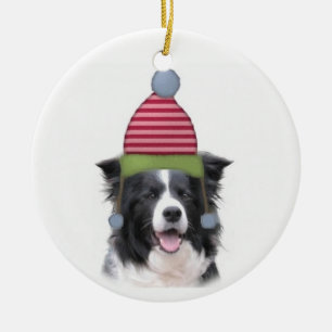 Ornamento De Cerâmica Collie Ditzy de Dogs~Original Ornament~Border