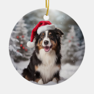 Ornamento De Cerâmica Collie Dog Christmas Keepsaname
