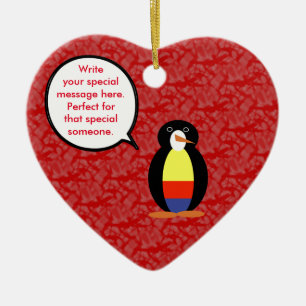 Ornamento De Cerâmica Colombian Holiday Mr. Penguin