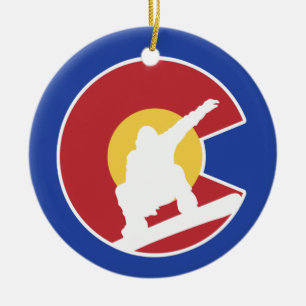 Ornamento De Cerâmica Colorado Snowboard