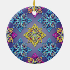 Ornamento De Cerâmica Colorburst Snowflakes — Modern Christmas Design