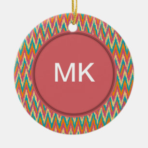 Ornamento De Cerâmica Colores de Especiarias de Design do iKat Zigzag