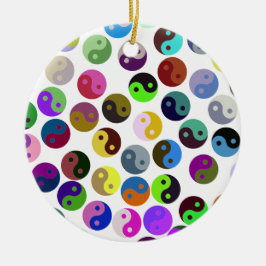 Ornamento De Cerâmica Colorful Ying Yang Pattern