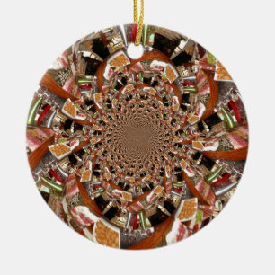Ornamento De Cerâmica Colorido Kaleidoscópio de Sushi Arte Abstrata de C