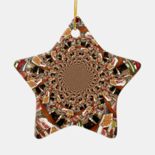 Ornamento De Cerâmica Colorido Kaleidoscópio de Sushi Arte Abstrata de C