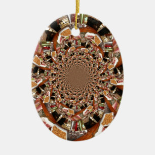 Ornamento De Cerâmica Colorido Kaleidoscópio de Sushi Arte Abstrata de C