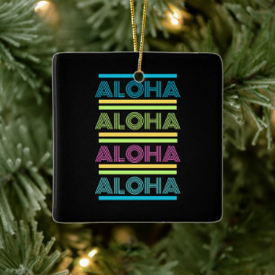 Ornamento De Cerâmica Colorido Natal Havaiano Moderno ALOHA