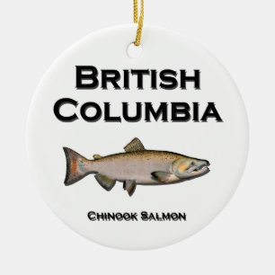 Ornamento De Cerâmica Columbia Britânica - BC salmões de Chinook