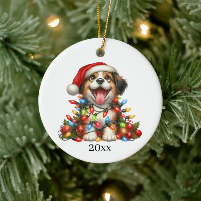 Ornamento De Cerâmica Cólvora cômoda adiciona data e mensagem Natal (Árvore)