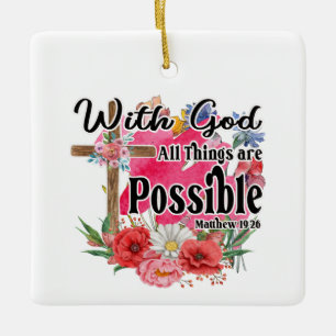 Ornamento De Cerâmica Com Deus Todas As Coisas São Possíveis Bíblias 