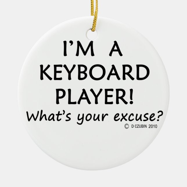 Ornamento De Cerâmica Com licença do jogador de teclado (Frente)