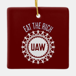 Ornamento De Cerâmica Coma a Rich UAW Strike