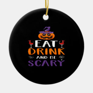 Ornamento De Cerâmica Coma Bebida E Seja Assustadora Na Festa De Hallowe