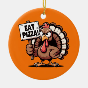 Ornamento De Cerâmica Coma Pizza Turquia Ornament