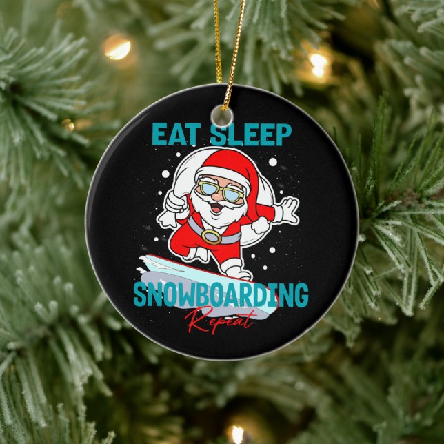 Ornamento De Cerâmica Coma Snowboard Repetitiva Festa de Natal Legal (Árvore)