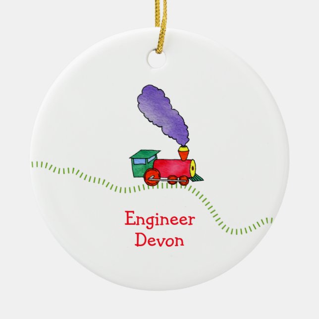 Ornamento De Cerâmica Comboio do clack (Frente)