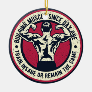 Ornamento De Cerâmica Comboio Muscular De Construção Insano ou Permane