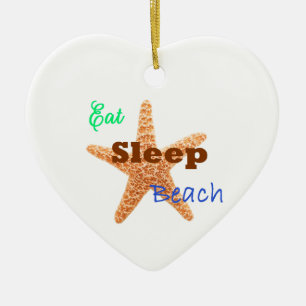 Ornamento De Cerâmica Come Sleep Beach - Heart Ornament
