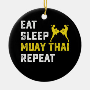 Ornamento De Cerâmica Come Sleep Muay Thai Repetir Presente