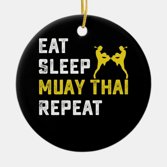 Ornamento De Cerâmica Come Sleep Muay Thai Repetir Presente (Frente)